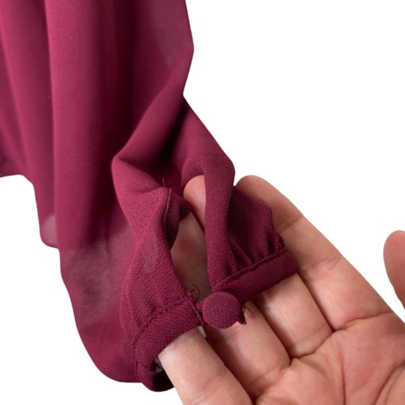 NAKED ZEBRA | Long Sleeve Lightweight Raspberry Red Blouse | Size L - Picture 3 of 10